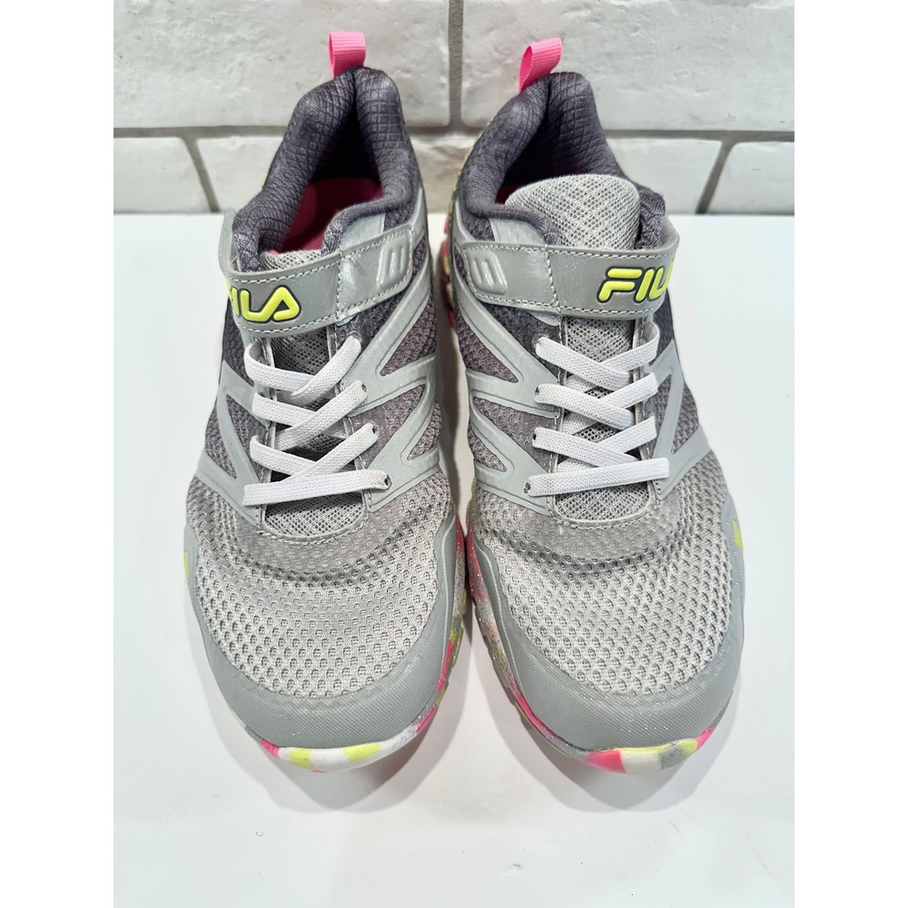 Fila Kids‎ Gray Pink Yellow Tie Dye Athletic Shoes Sneakers Size 6 - Picture 3 of 9